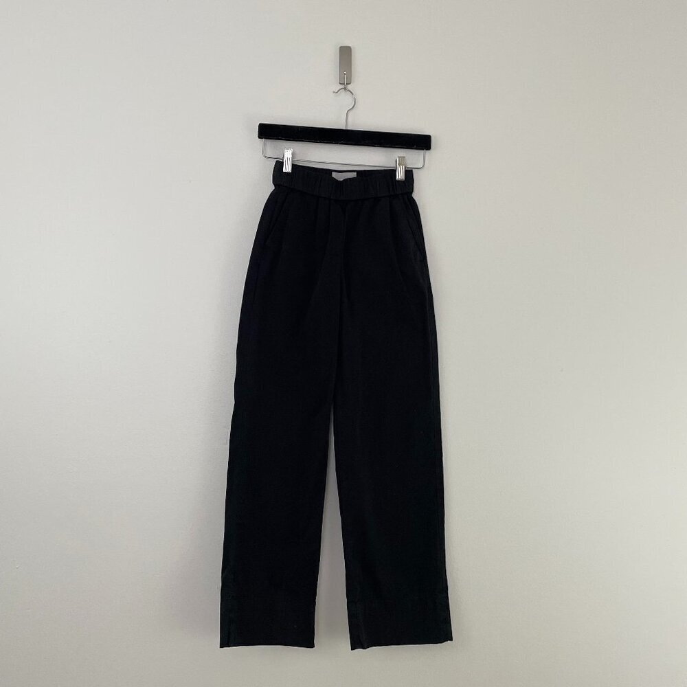 Everlane The Easy Cotton Pull On Pants in Black Size 0